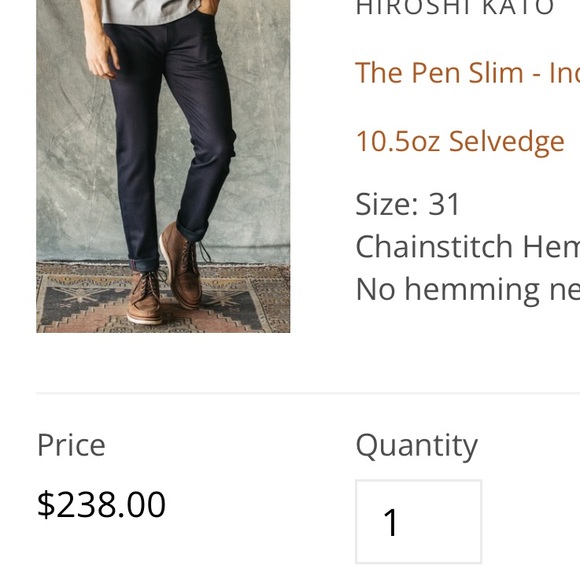 Hiroshi Kato Men's The Pen Slim Jeans Navy size 31 in great condition - Picture 1 of 14
